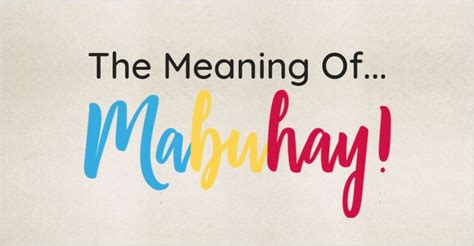 mabuhay emoji|MABUHAY Meaning, Pronunciation: Listen!.